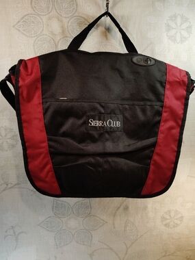 Black and Red Sierra Club Messenger Bag